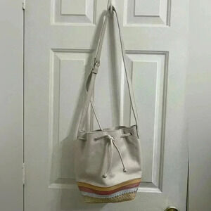 The Sak leather drawstring bucket bag, convertible purse with crossbody strap